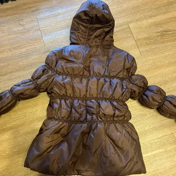 Girls brown "puffy " lined jacket